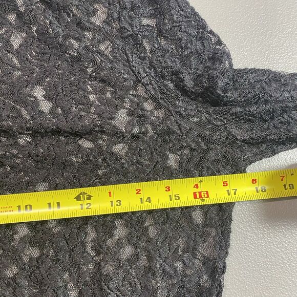 J FOR JUSTIFY Lace Sheer Blouse High Neck Long Sleeve Romantic Womens M Black - Picture 6 of 13